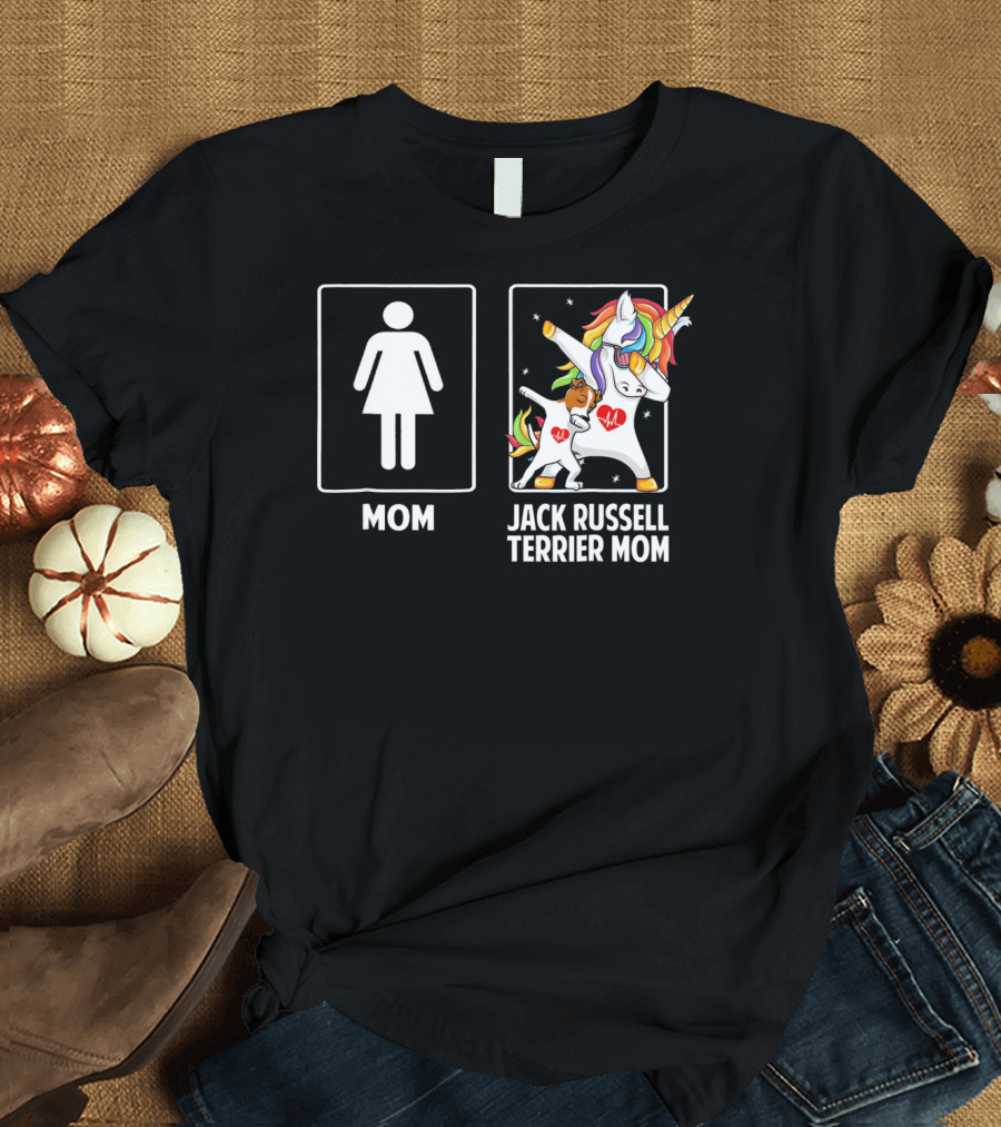 Mom Jack Russell Terrier Mom Unicorn Dabbing T-Shirt