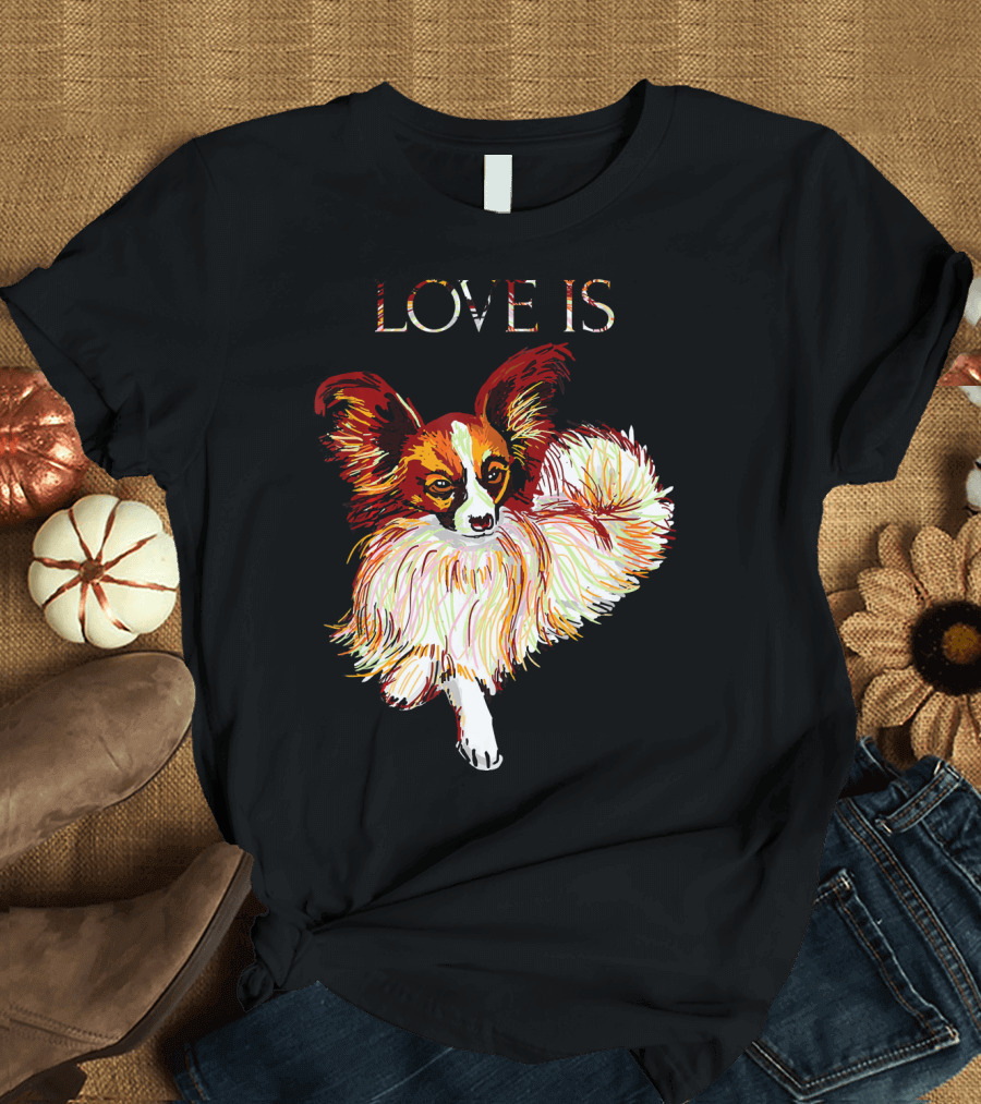 Love Is Cute Papillon T-Shirt