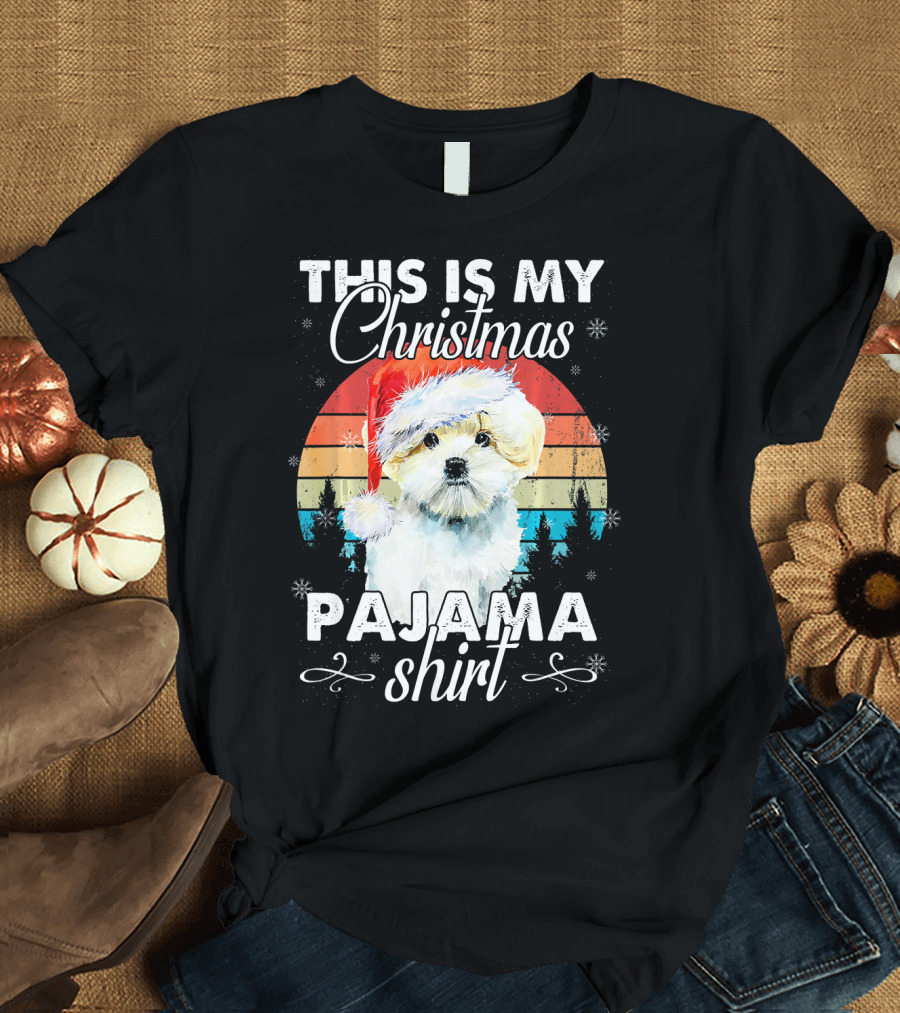 This Is My Christmas Pajama Maltese Dog T-Shirt