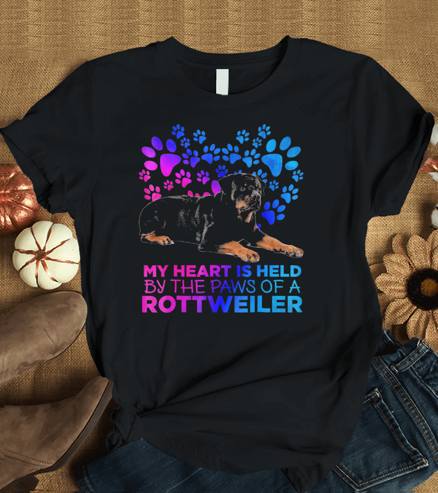 My Heart Is Held By The Paws Of A Rottweiler T-Shirt