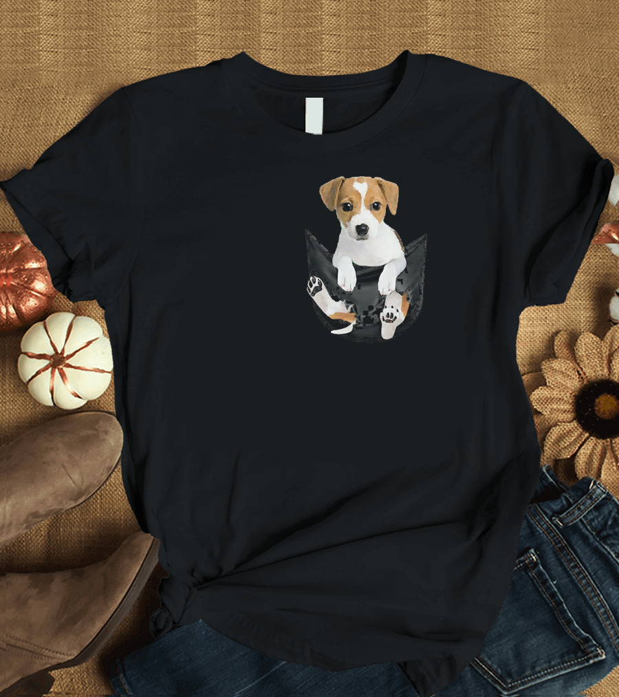 Jack Russell Puppy in Pocket Hot Trend T-Shirt