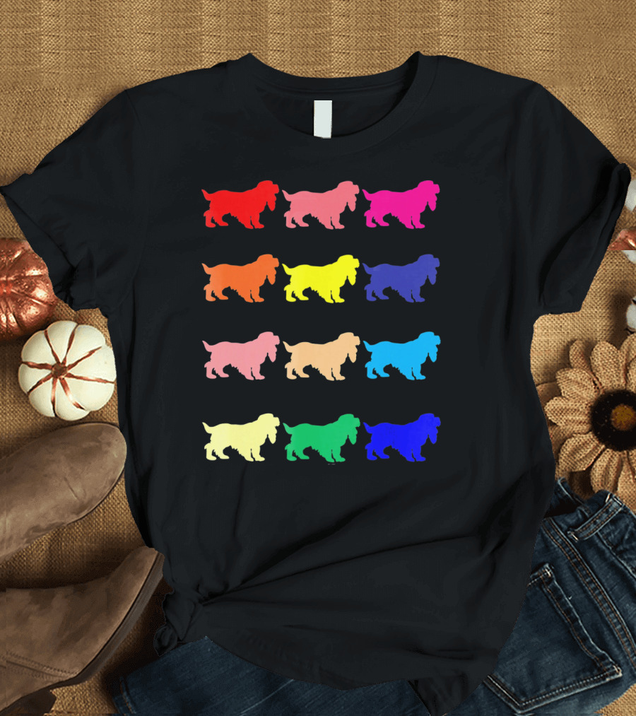 Cocker Spaniel Dog Lovers Rainbow Pop T-Shirt
