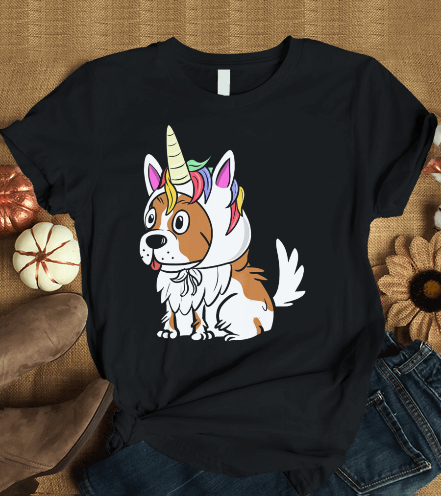Cavalier King Charles Spaniel in Unicorn Costume T-Shirt