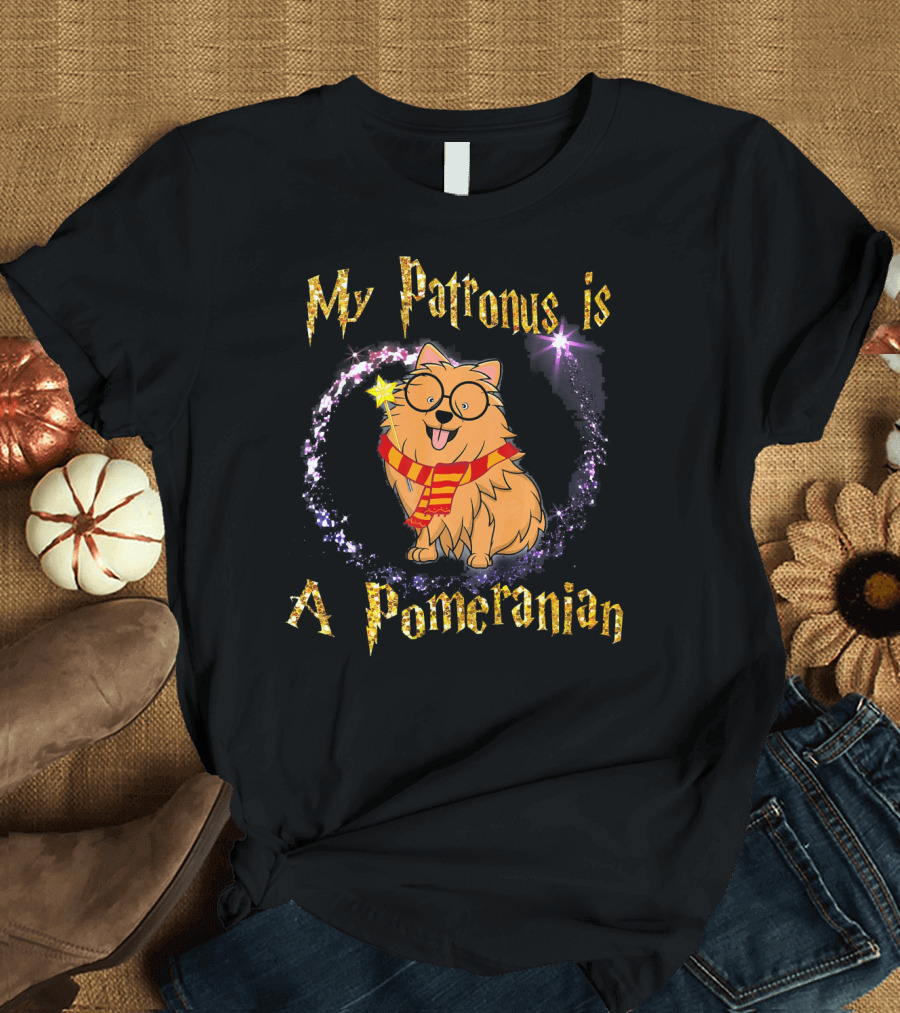 My Patronus Is a Pomeranian Magic Dog Wizardly Charm T-Shirt