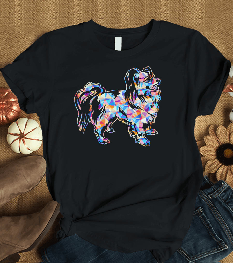 Papillon Papillon Geometric Dog Multicolor T-Shirt
