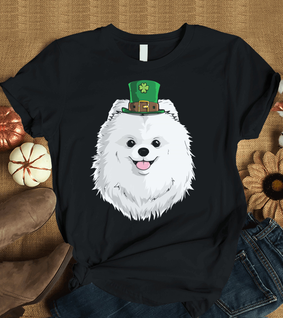 Pomeranian Dog Wearing Leprechaun Hat St Patricks Day T-Shirt