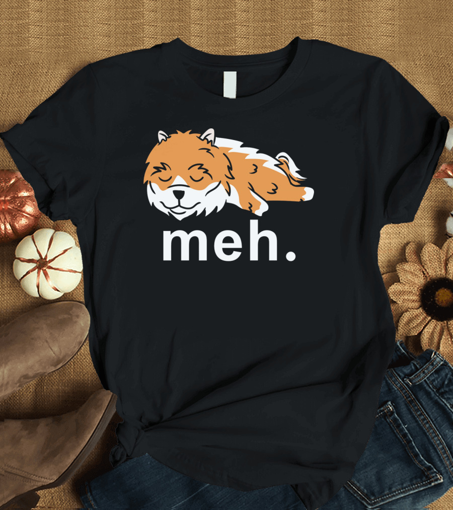 Pomeranian Meh Dog Sleeping T-Shirt