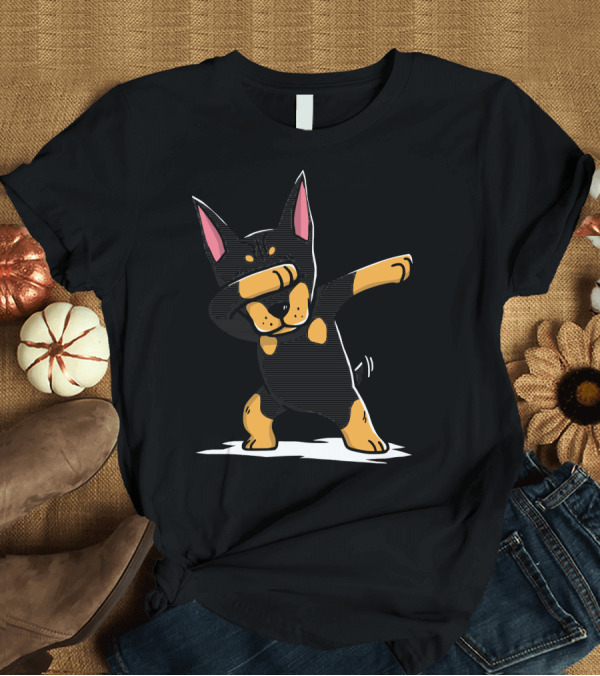 T-Shirt: Funny Dabbing Doberman Dance Pose T-Shirt Funny Dabbing Doberman Dance Pose T-Shirt