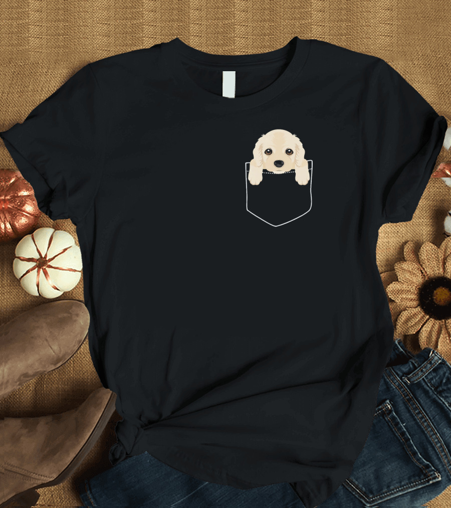 Pocket Cocker Spaniel Puppy Black Shirt Pawfect Dog Lovers Cute Novelty Fashion T-Shirt