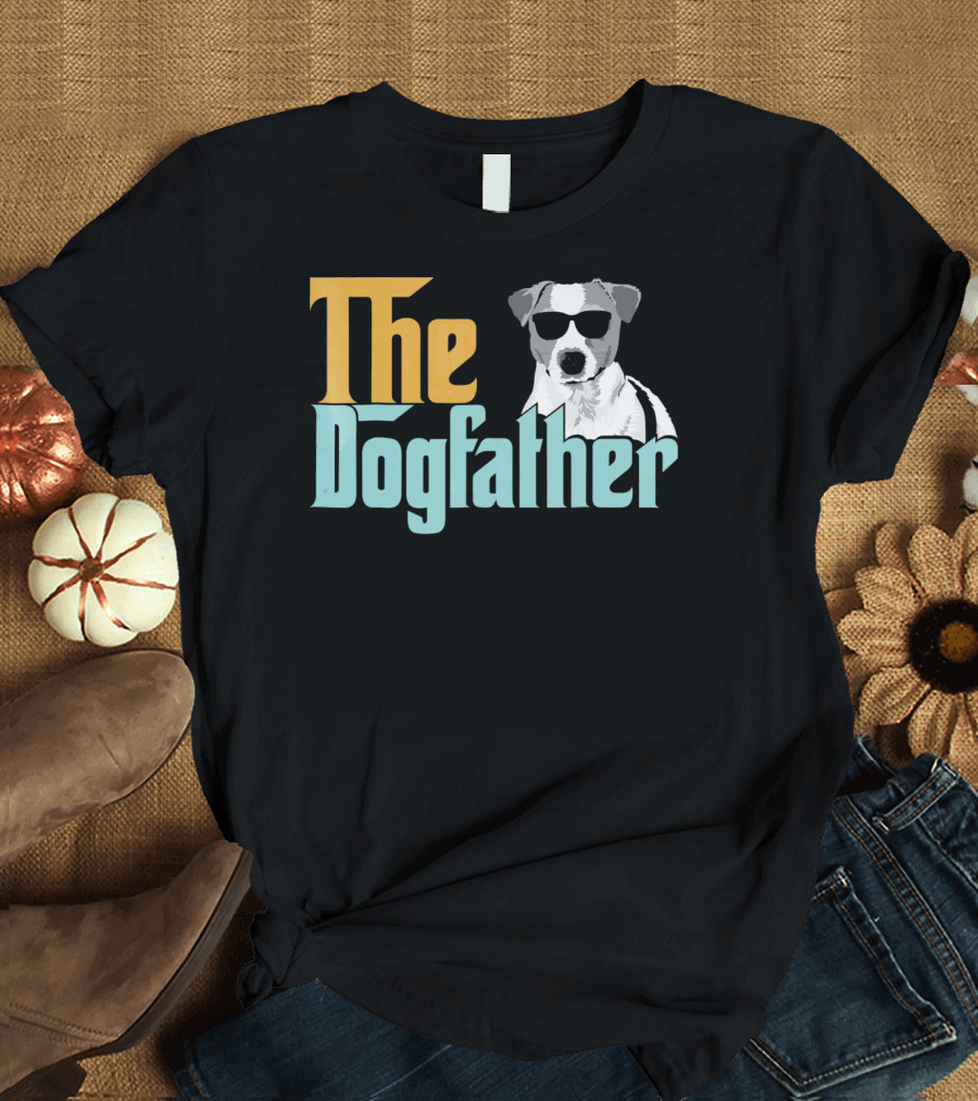 The Dogfather Jack Russell Dog Wearing Sunglasses T-Shirt