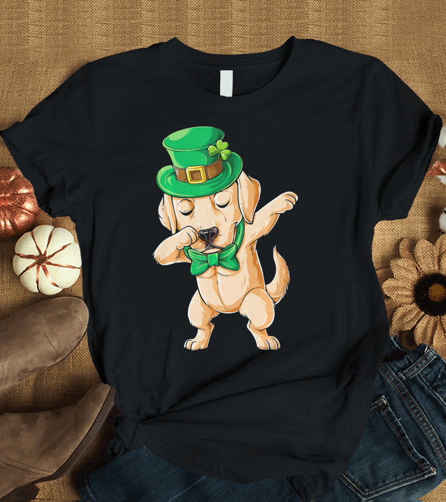 Leprechaun Hat Dabbing Labrador Puppy St. Patrick's Day T-Shirt