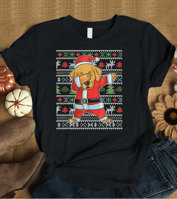 T-Shirt: Golden Retriever Dog Christmas Santa Dab Ugly T-Shirt Golden Retriever Dog Christmas Santa Dab Ugly T-Shirt