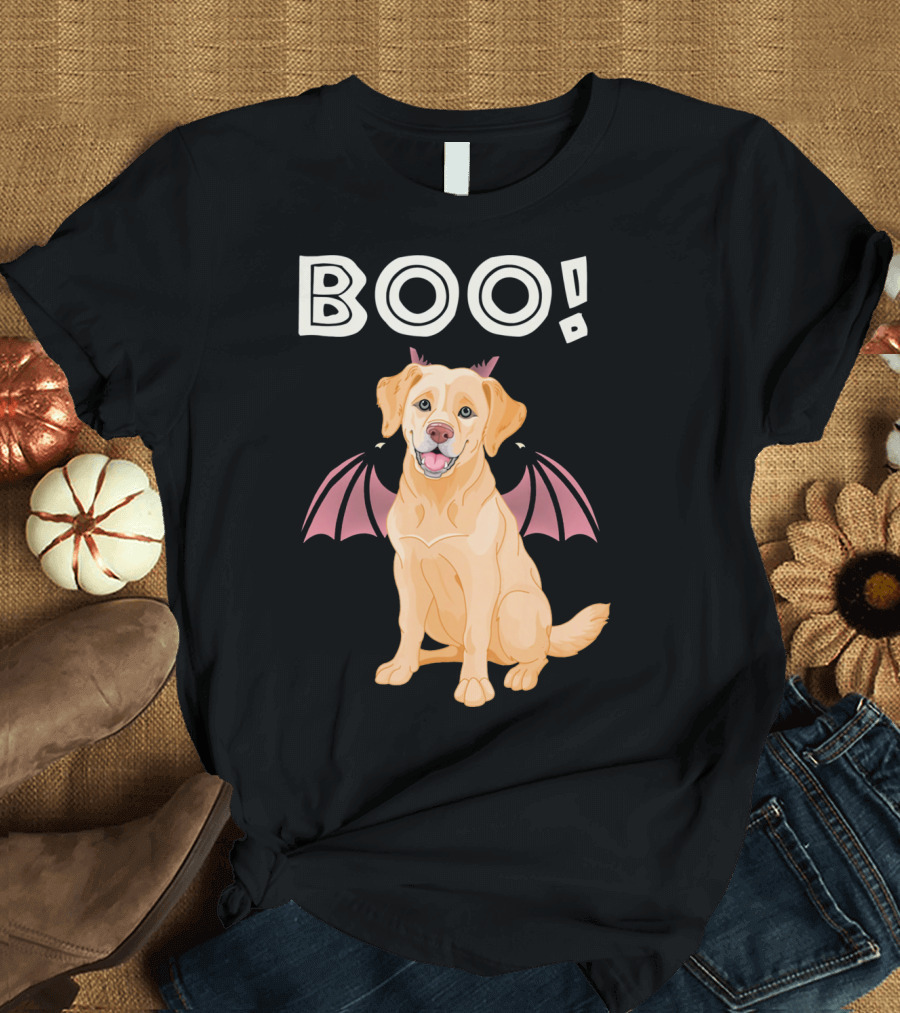BOO Labrador with Bat Wings T-Shirt