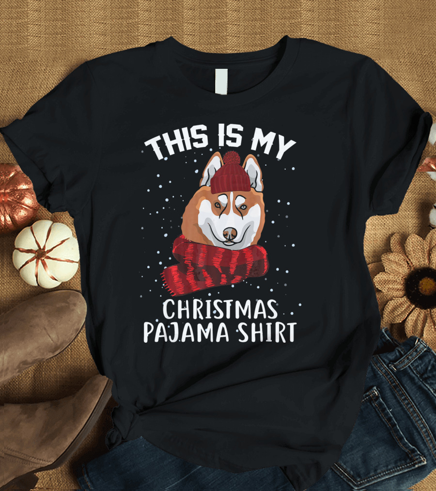 This Is My Christmas Pajama Shirt Akita T-Shirt