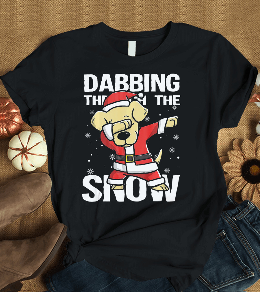 Dabbing Through the Snow Christmas Dabbing Labrador Retriever T-Shirt