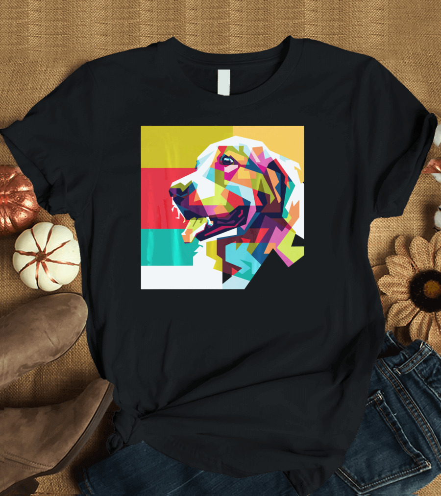 Golden Retriever Colorful Pop Art Golden Dog T-Shirt