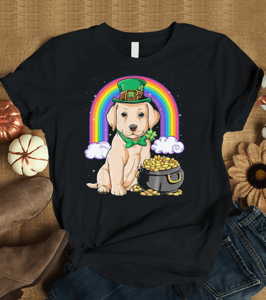 Labrador St. Patrick's Day Rainbow Pot of Gold T-Shirt