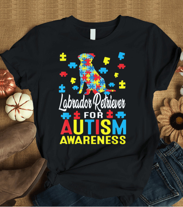 T-Shirt: Labrador Retriever for Autism Awareness Puzzle Pieces T-Shirt Labrador Retriever for Autism Awareness Puzzle Pieces T-Shirt