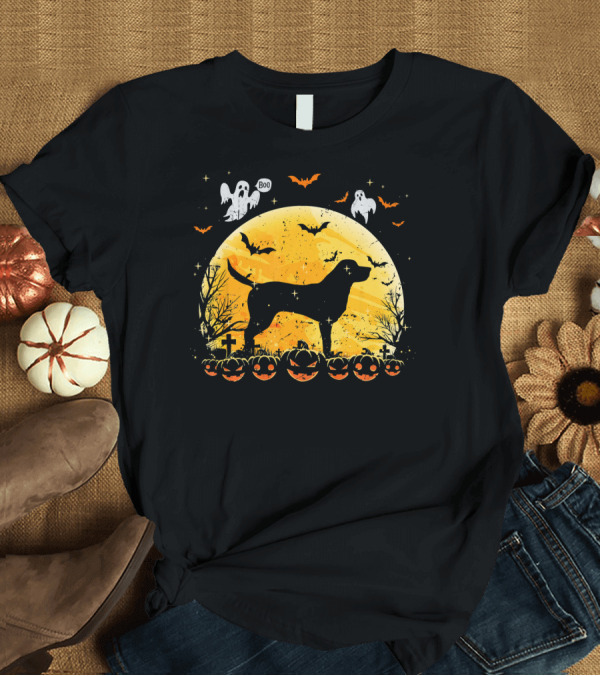 T-Shirt: Labrador Retriever Lover Halloween Moon Ghosts and Pumpkins T-Shirt Labrador Retriever Lover Halloween Moon Ghosts and Pumpkins T-Shirt