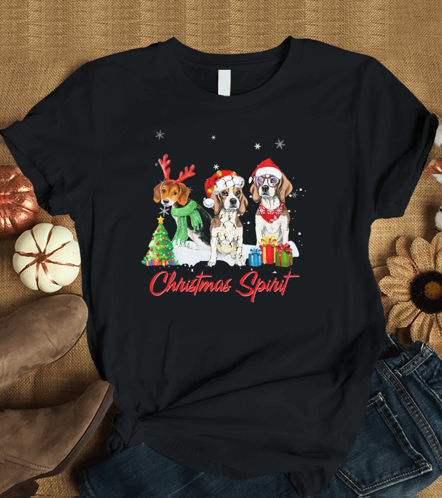 Christmas Spirit Beagle Lover Funny Holiday Beagle T-Shirt