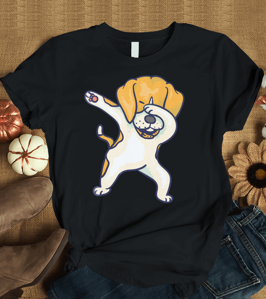 Dabbing Beagle Cool Groovy I Love Fun Canine Moves T-Shirt