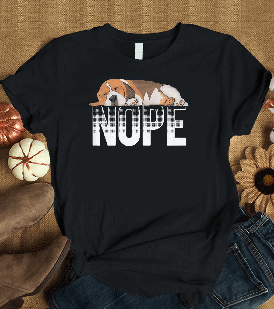 Beagle Nope Funny Lazy Sleeping Beagle T-Shirt