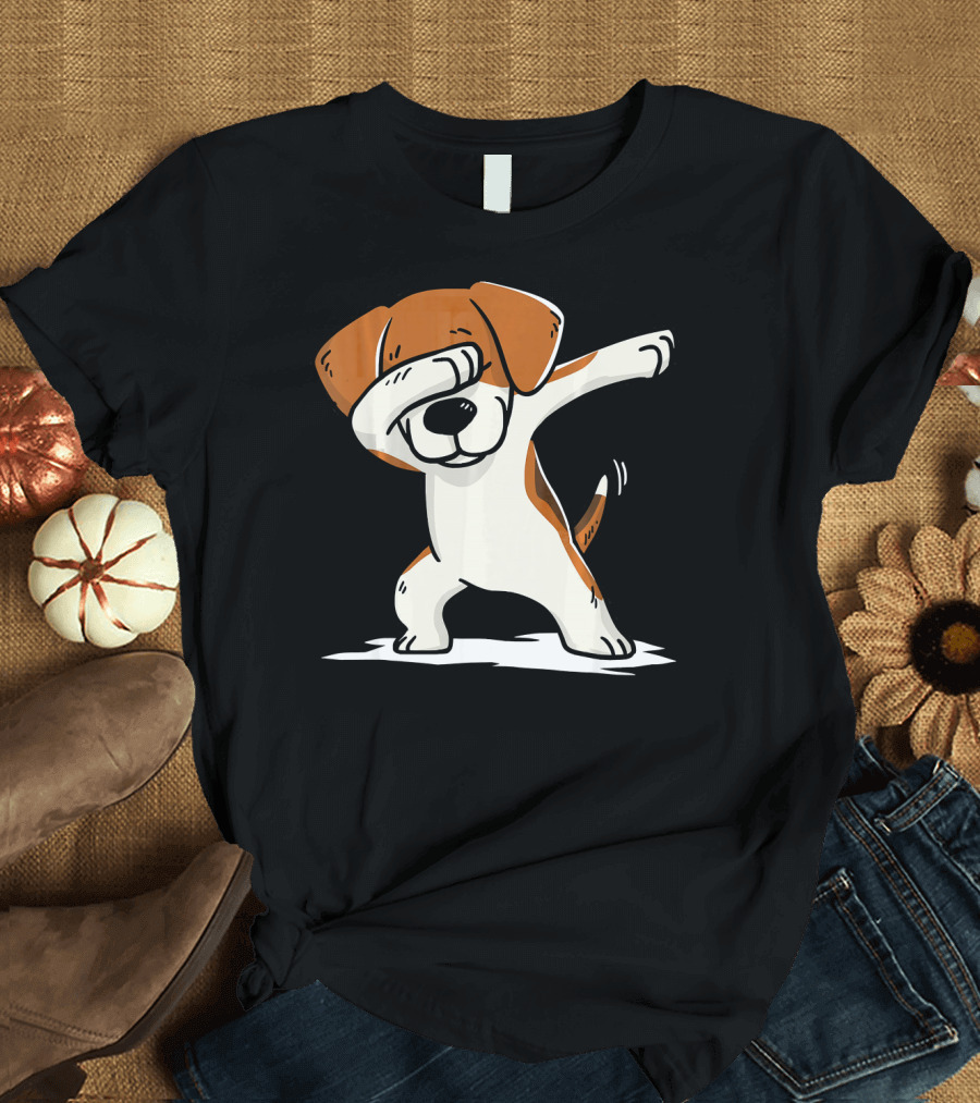 Dabbing Beagle Dab Dance Funny Dog Cartoon T-Shirt