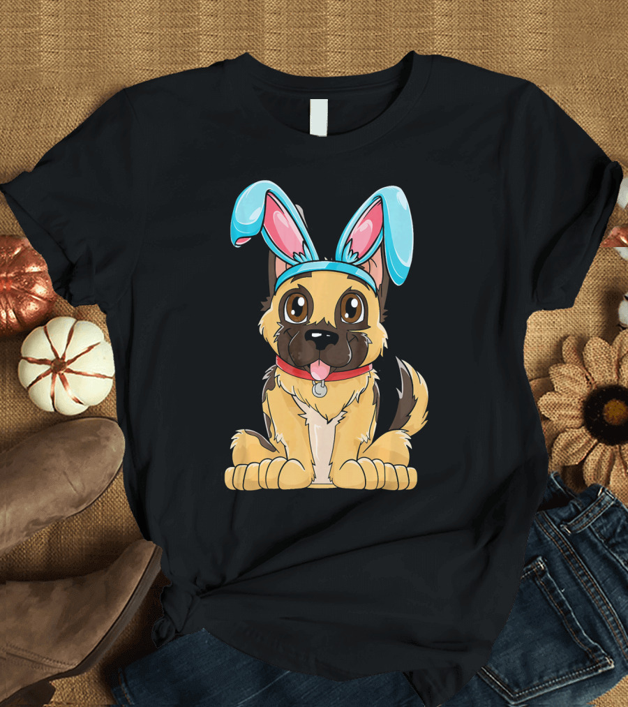 Easter Bunny Ears German Shepherd Dog T-Shirt