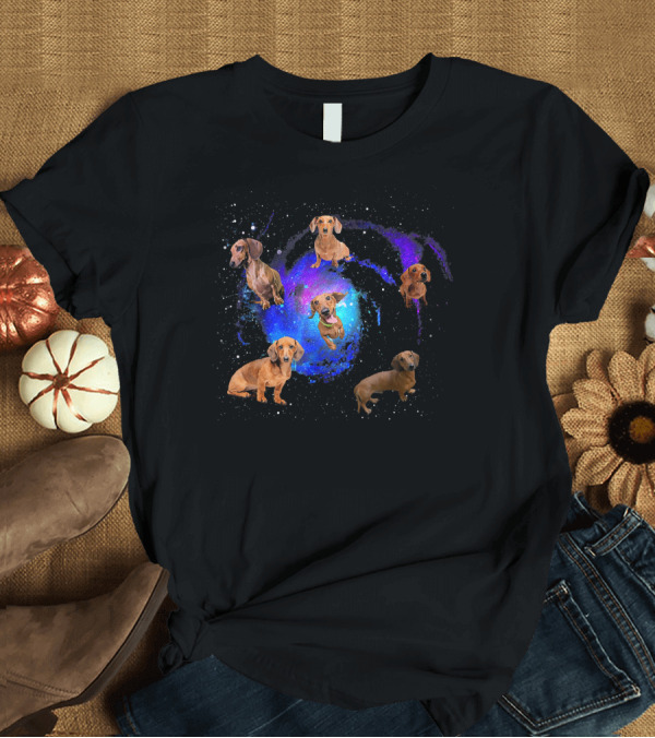T-Shirt: Galaxy Dachshunds in Space Funny Dogs T-Shirt Galaxy Dachshunds in Space Funny Dogs T-Shirt