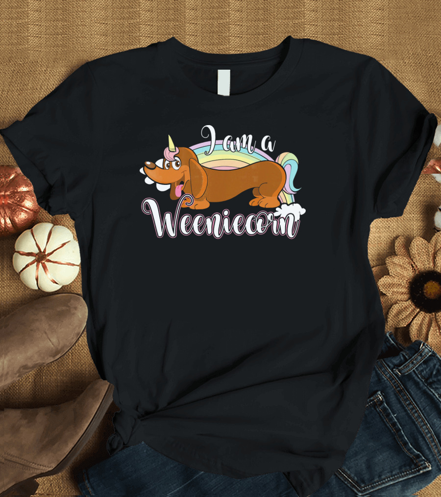 I Am A Weeniecorn Dachshund Rainbow Horn T-Shirt