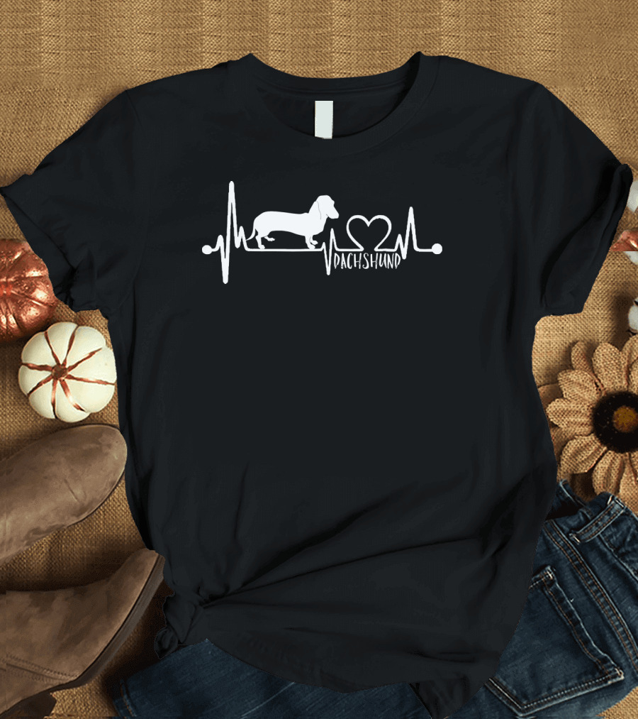 Dachshund Heartbeat Weiner Dog Love T-Shirt