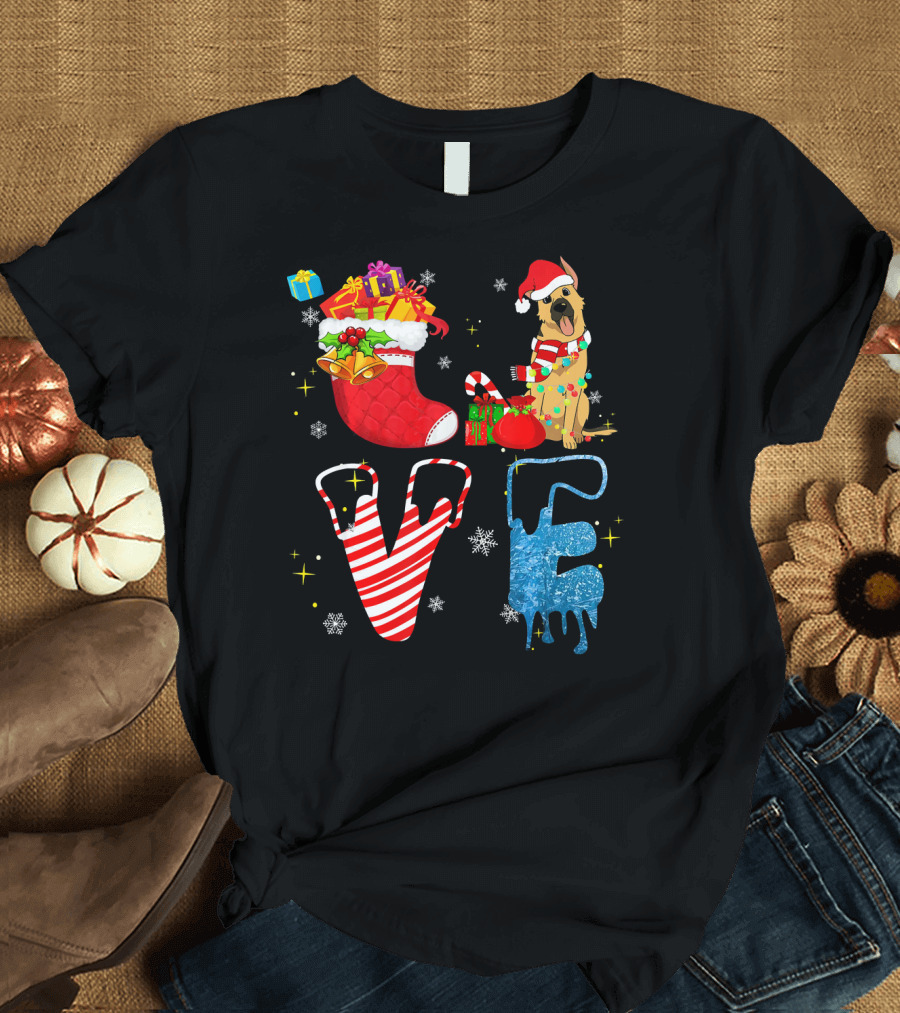 German Shepherd Christmas Forever Love Holiday Joy T-Shirt