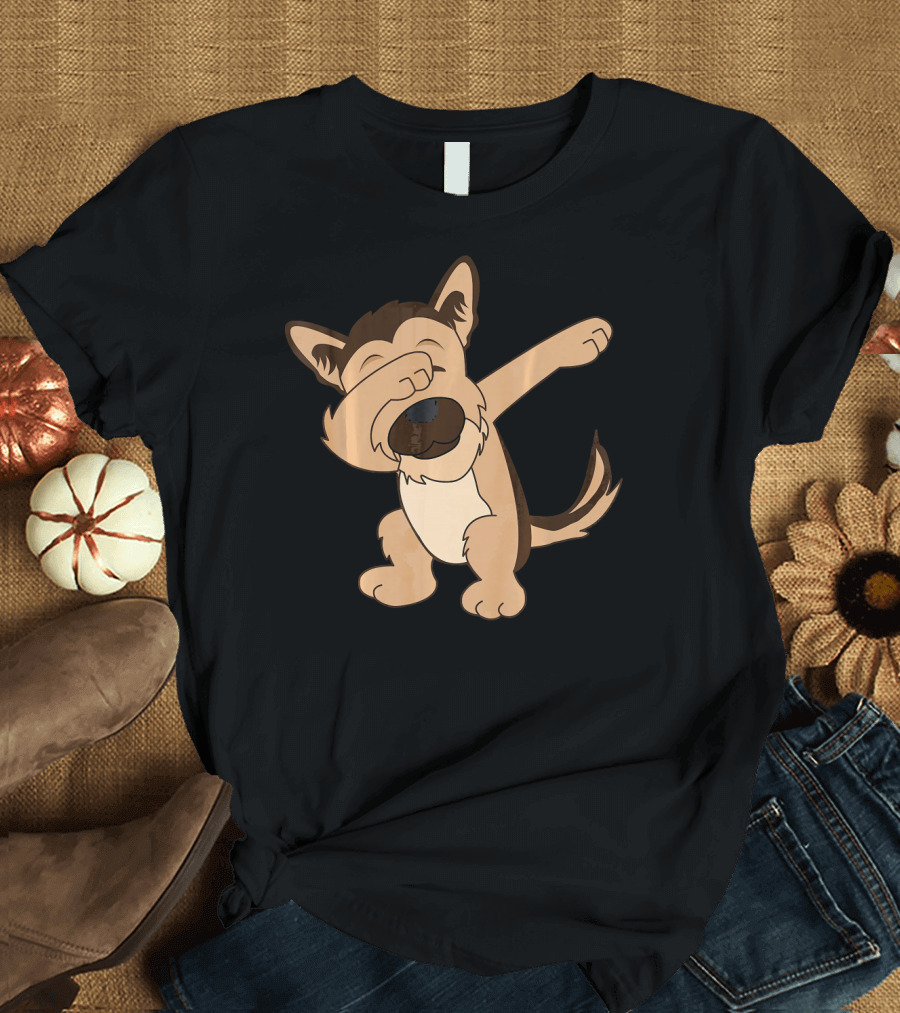 German Shepherd Dog Dabbing Dab Dance Cartoon T-Shirt