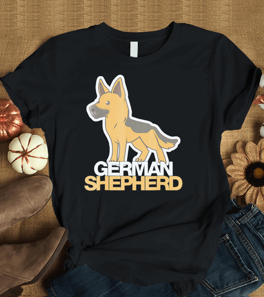 German Shepherd Dog Cartoon by WagAppare T-Shirt