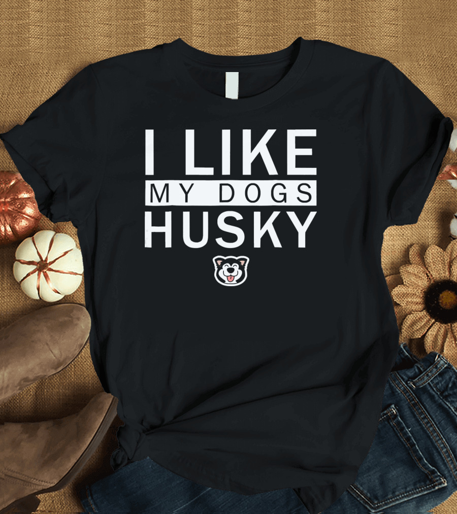 I Like My Dogs Husky Siberian Husky Face T-Shirt
