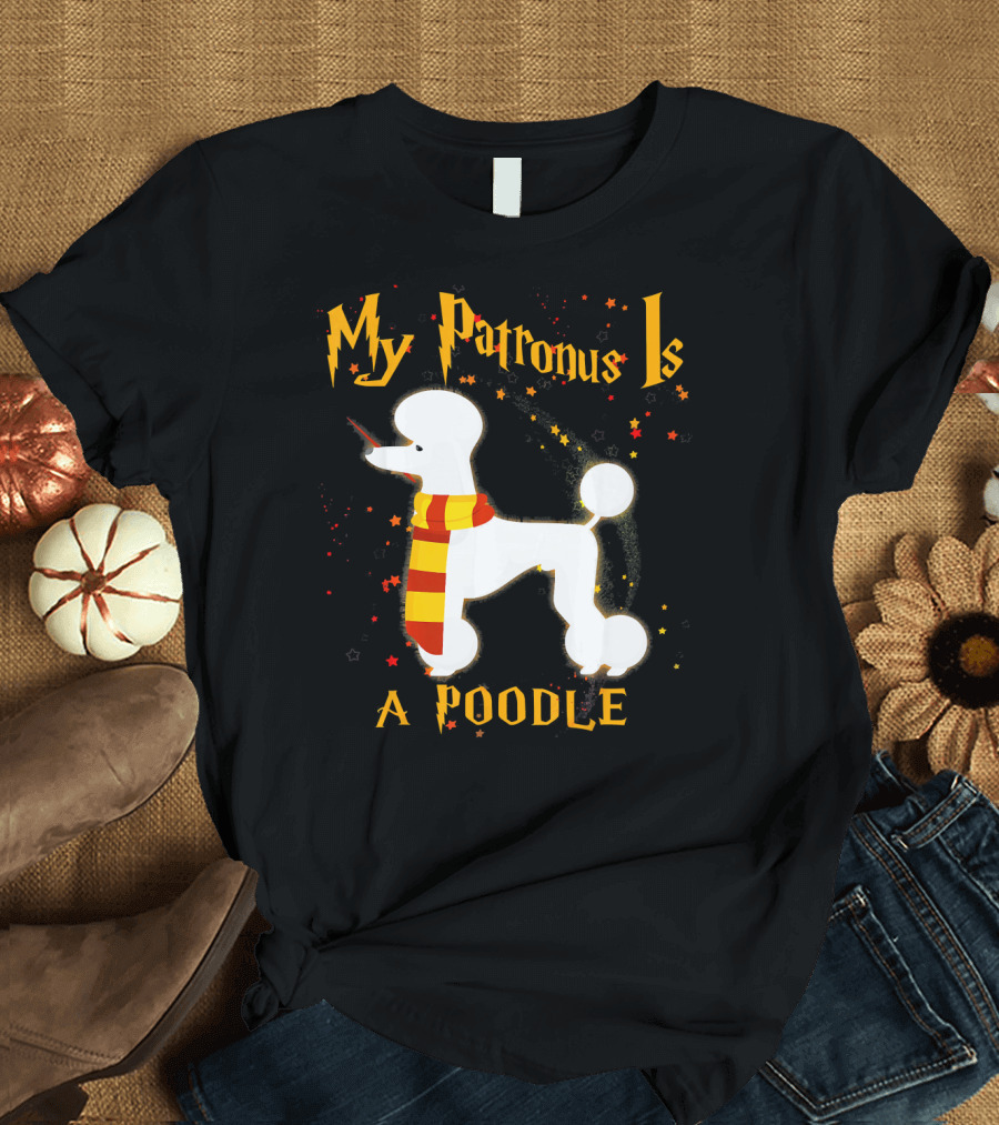 My Patronus Is A Poodle Dog Wizarding Scarf Stars T-Shirt