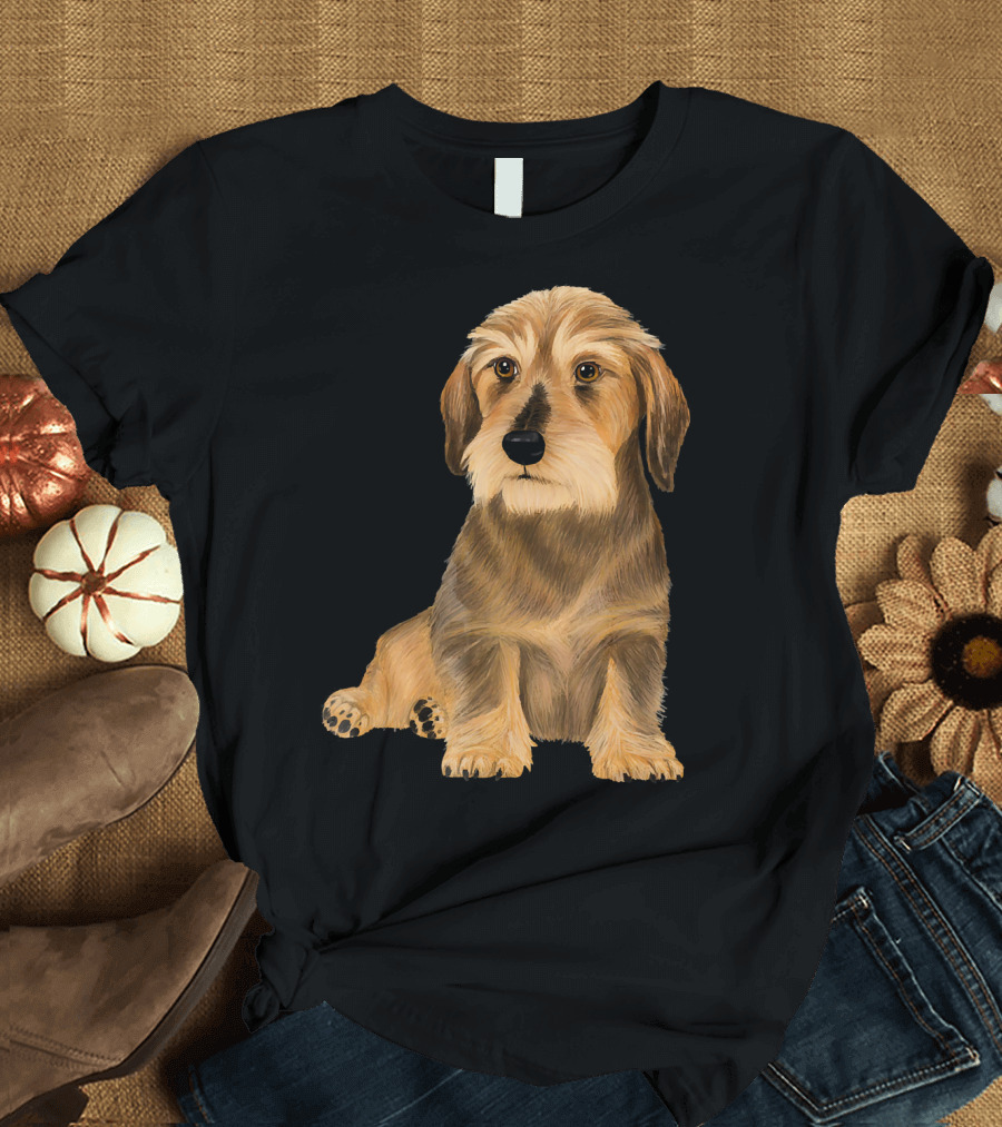Wirehaired Dachshund Puppy Sitting Dog T-Shirt