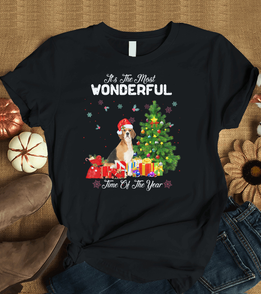 It's The Most Wonderful Time Of The Year Beagle Christmas Tree Gifts T-Shirt
