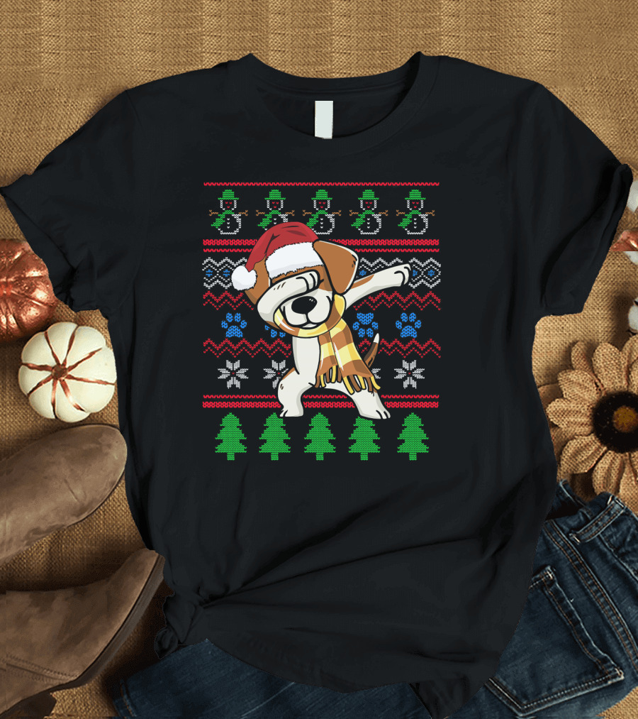 Xmas Beagle Dabbing UglyStyle Festive T-Shirt