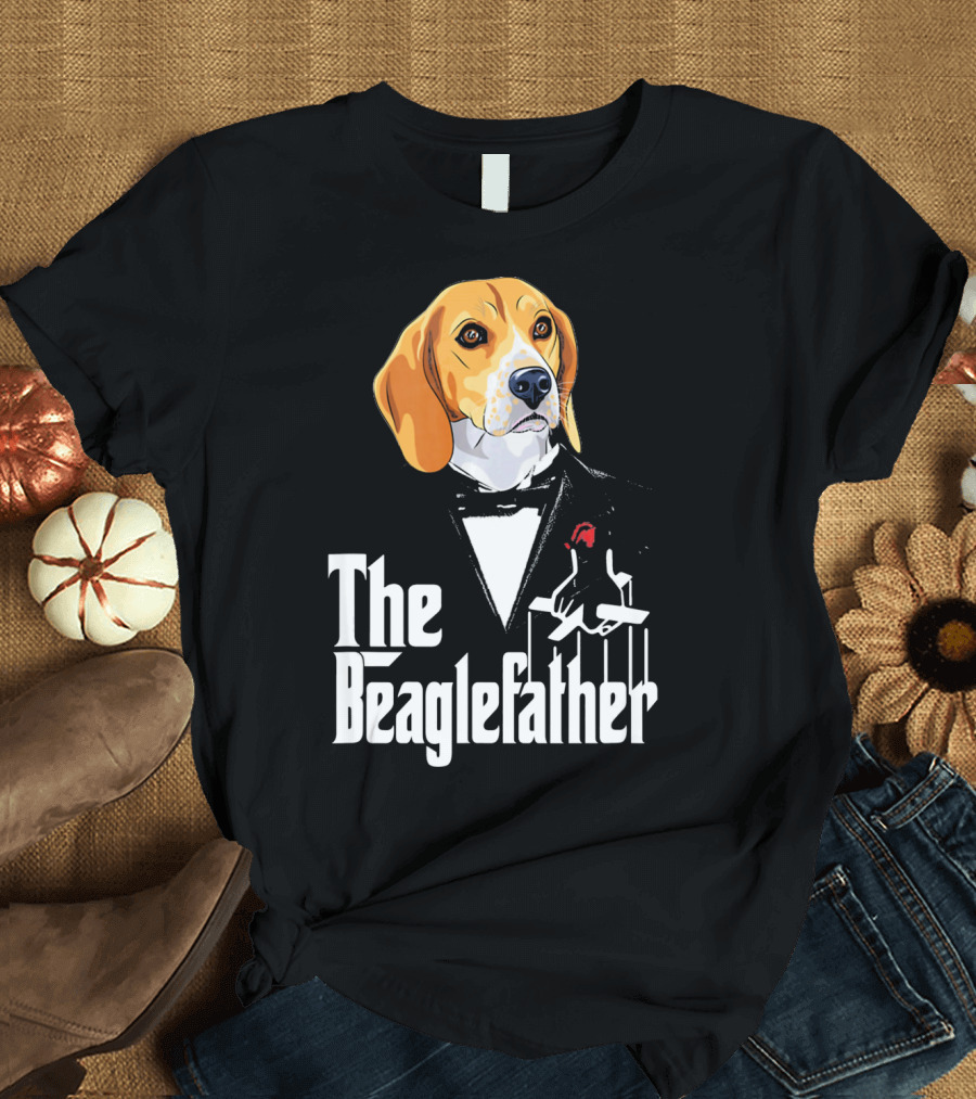 The Beaglefather Mafia Beagle tuxedo T-Shirt