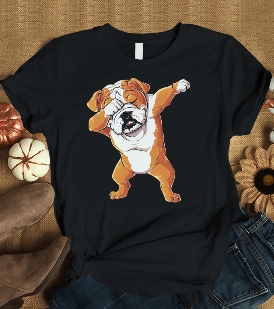Dabbing English Bulldog Men Dab Pose T-Shirt