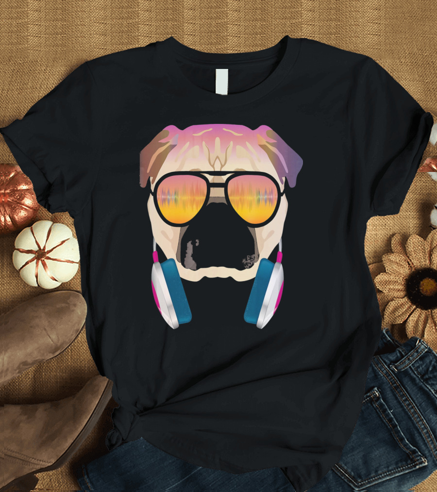 DJ Pug with Sunglasses and Headphones T-Shirt