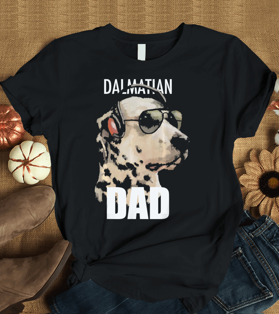 Dalmatian Dad with Sunglasses and Headphones T-Shirt