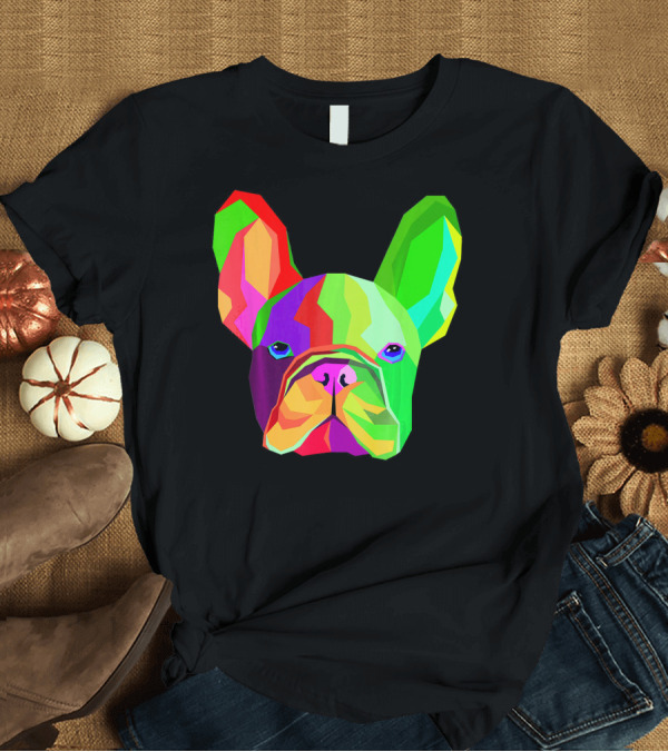 T-Shirt: Colored Dog Breed Cute Pet Animal Bulldog T-Shirt Colored Dog Breed Cute Pet Animal Bulldog T-Shirt