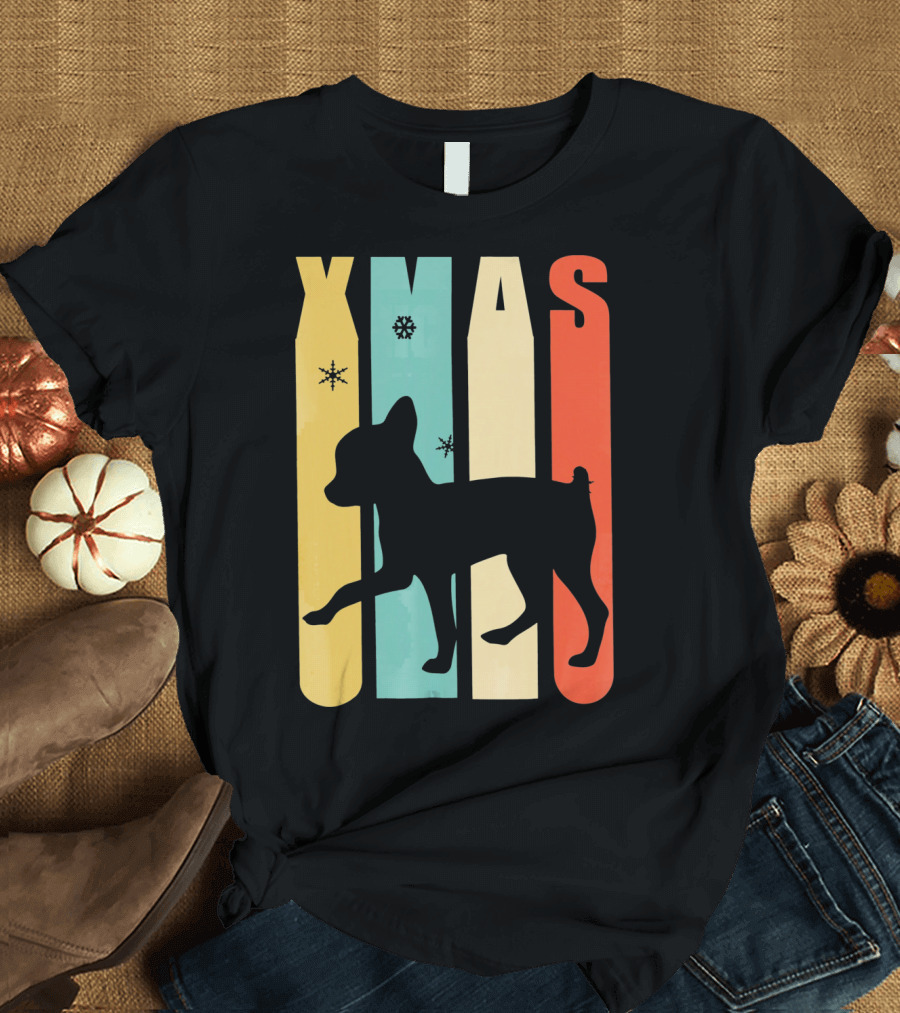 Xmas Chihuahua Dog Vintage Snowflake T-Shirt