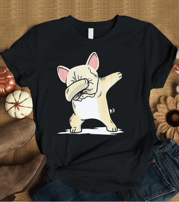 T-Shirt: Cream French Bulldog Dabbing Fre Dance Pose T-Shirt Cream French Bulldog Dabbing Fre Dance Pose T-Shirt