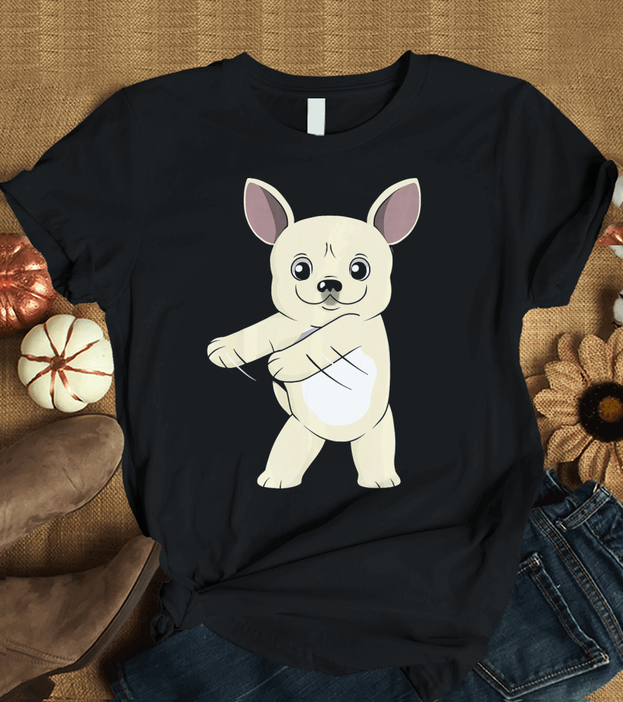 Cream French Bulldog Floss Dance Flossin Cartoon Animal T-Shirt