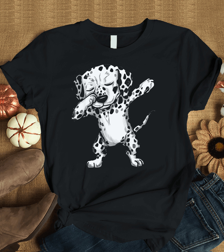 Dabbing Dalmatian Dog Performing Dab Dance Moves T-Shirt