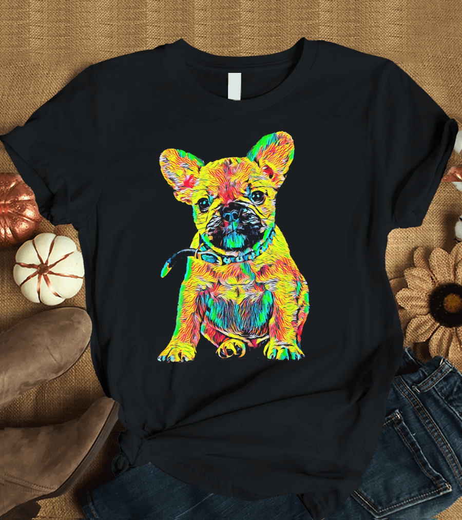 Vibrant French Bulldog Breed Puppy Pop T-Shirt