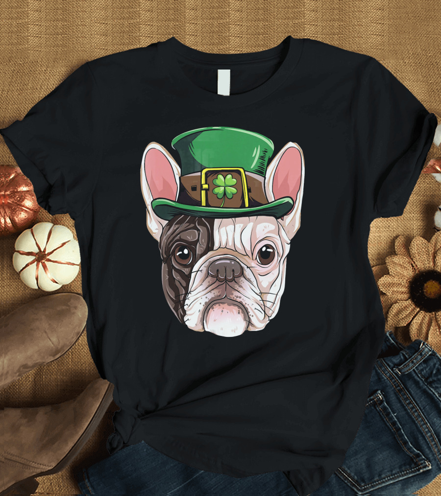 French Bulldog Wearing Leprechaun Hat for St Patrick's Day T-Shirt